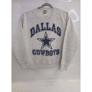 Vintage Dallas Cowboys Sweatshirt Mens Large Gray NFL Football Made USA 90s